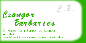 csongor barbarics business card